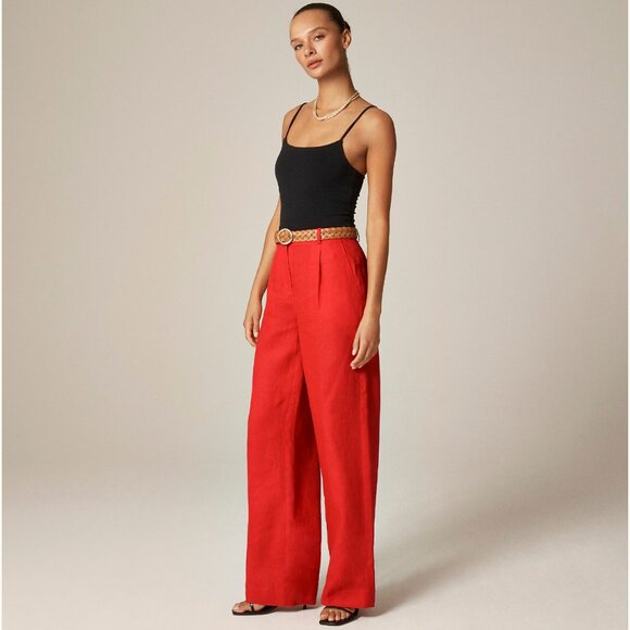 J. Crew Petite Wide Leg Essential Pant in Linen Red Size 00P - Picture 14 of 14